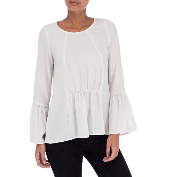 bobeau Tops - Bobeau Ivory Lee Flare Sleeve Blouse